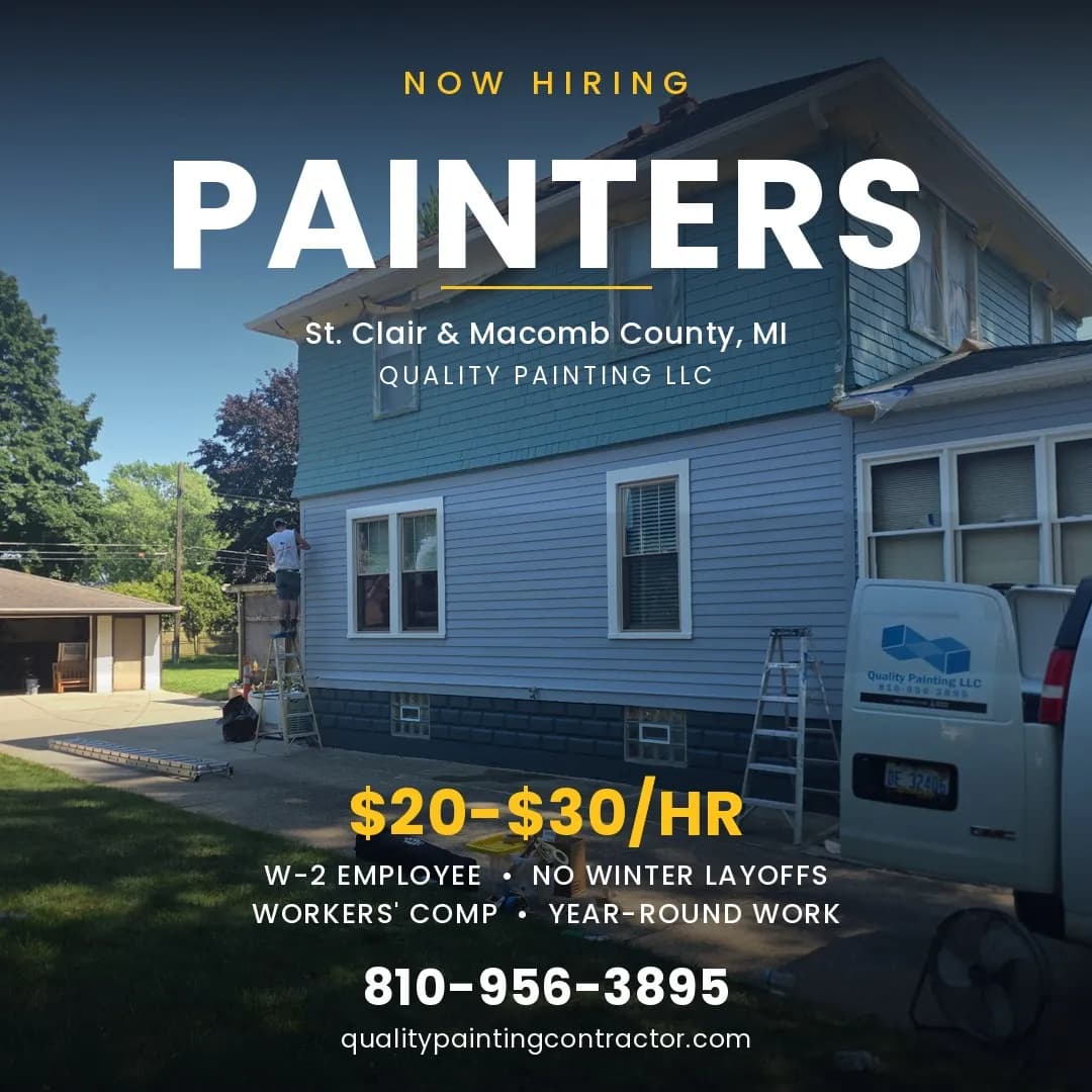 Project Quality Painting LLC Is Hiring Painters in St. Clair and Macomb County image