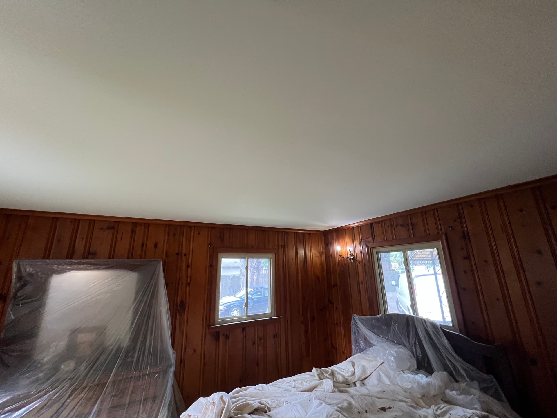 Gallery photos for Old Ceiling Tiles Gone, Fresh Drywall and Flat White Takes Over: Image #6