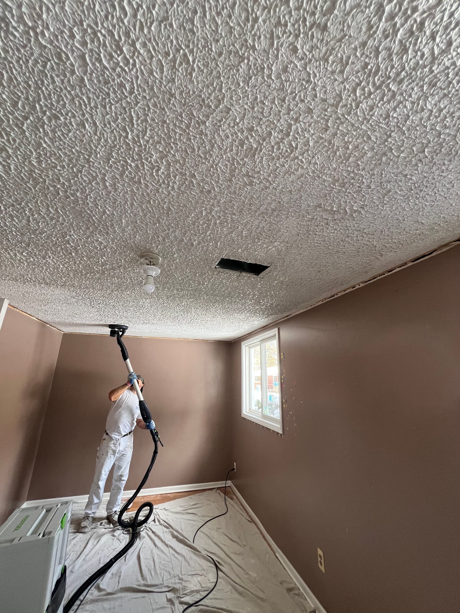 Popcorn Ceiling Removal and Smooth Skim Coat Finish image