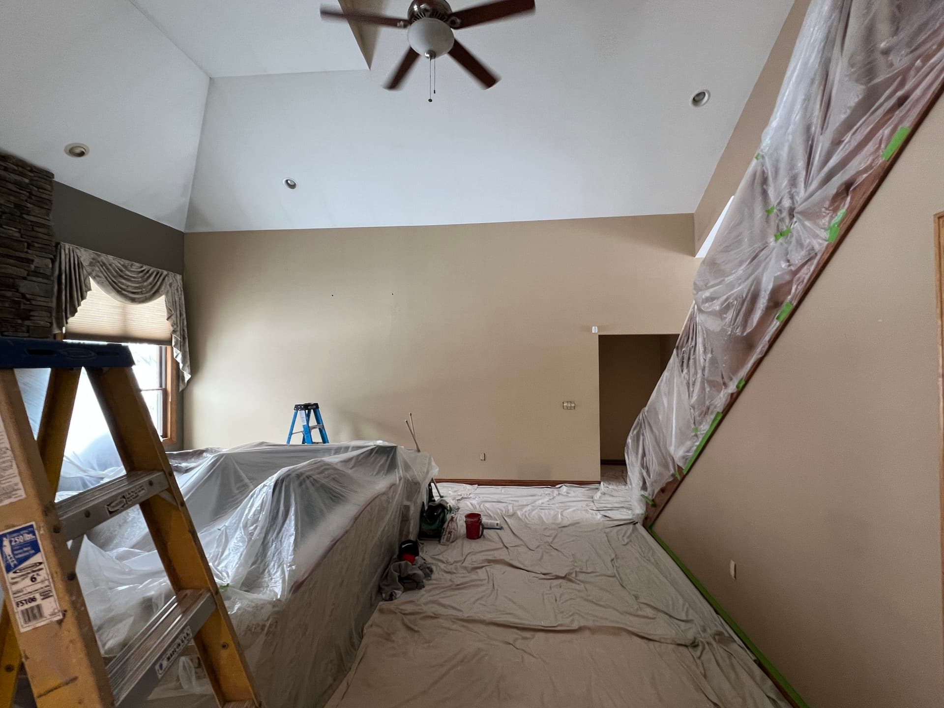 Gallery photos for Tackling Smoke Stains and Tall Ceilings on a Large Interior Paint Job: Image #4