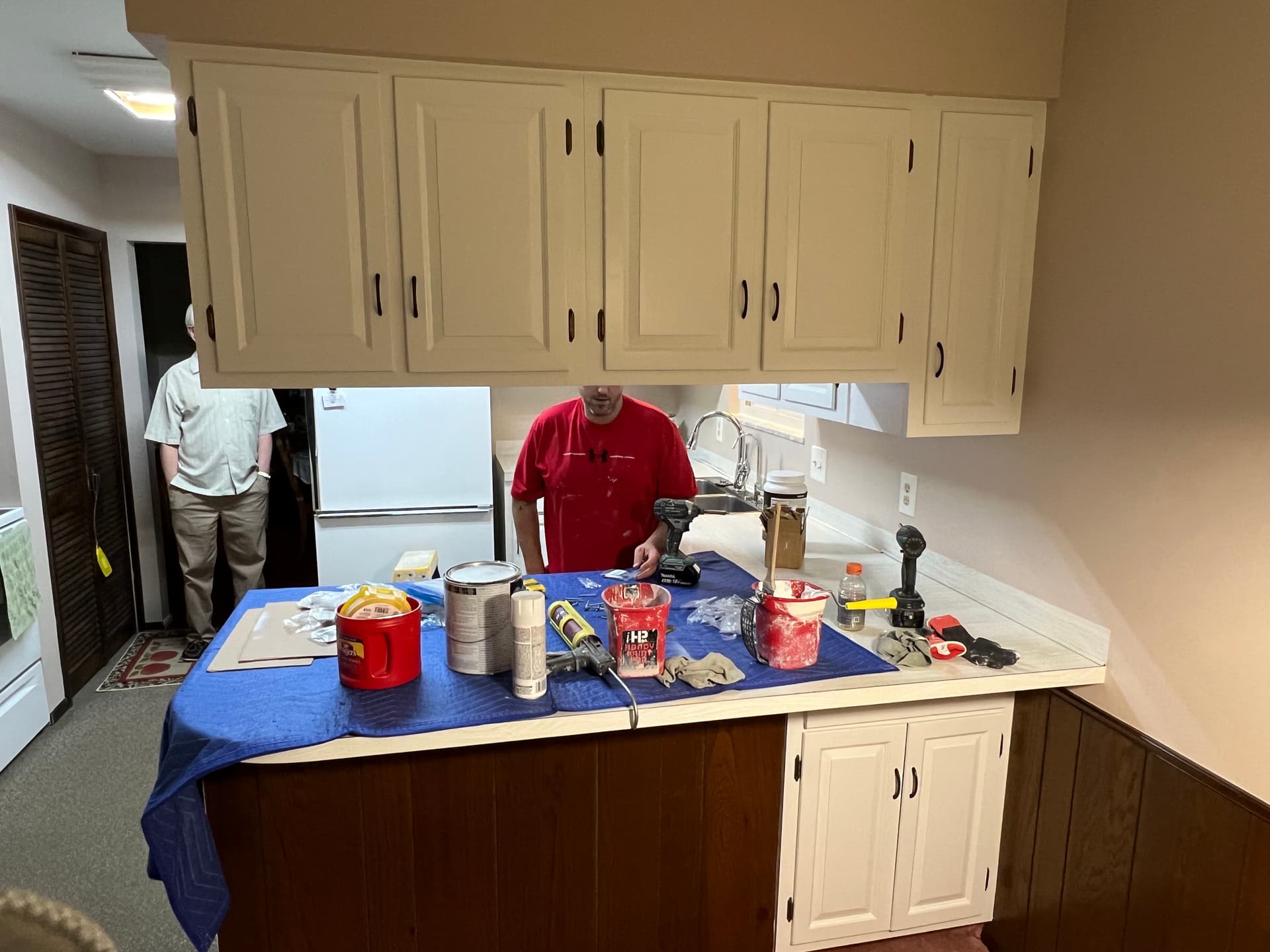 Gallery photos for Dark Kitchen Cabinets Refinished Bright White Without the Remodel: Image #5