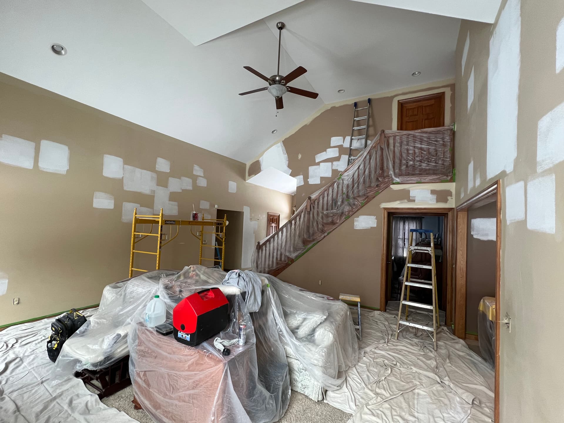 Gallery photos for Tackling Smoke Stains and Tall Ceilings on a Large Interior Paint Job: Image #3