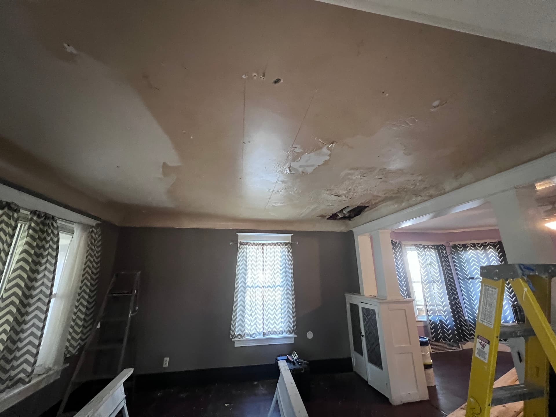 Old Plaster Ceiling Replaced With Fresh Drywall and Paint image