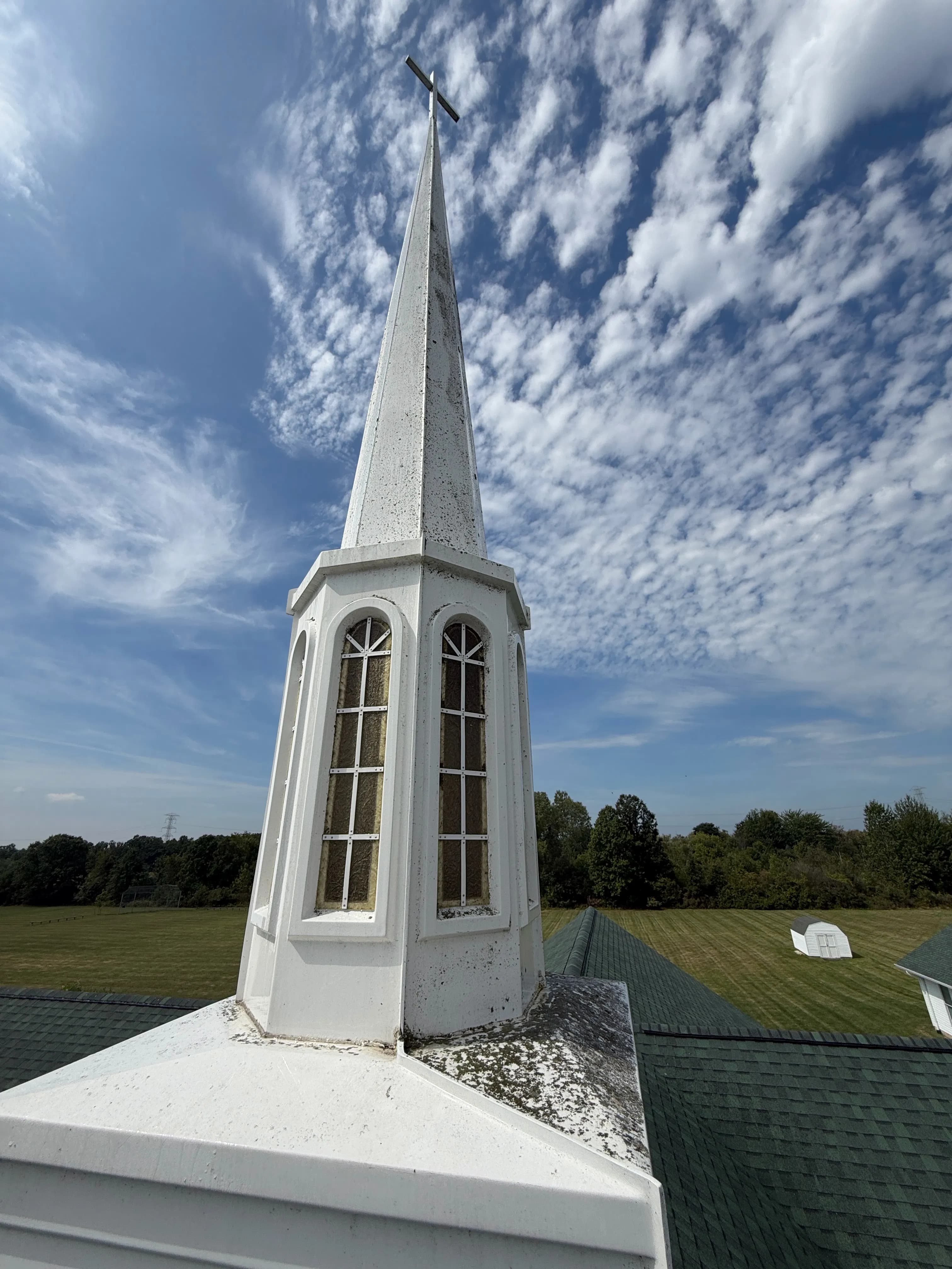 Project Church Steeple Power Washed Clean From Top to Bottom image