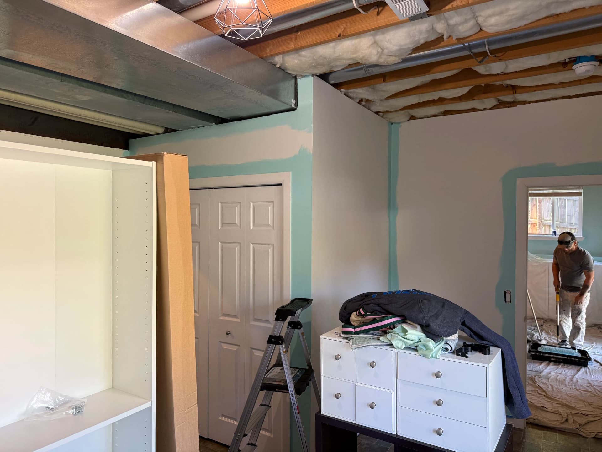 Gallery photos for Basement Interior Painting in Progress - Fresh Color Taking Shape: Image #2