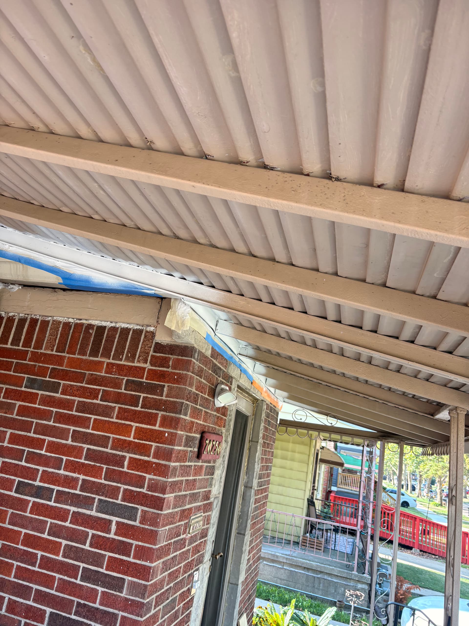 Gallery photos for Metal Porch Roof Cleaning and Exterior Paint on a Brick Home: Image #3