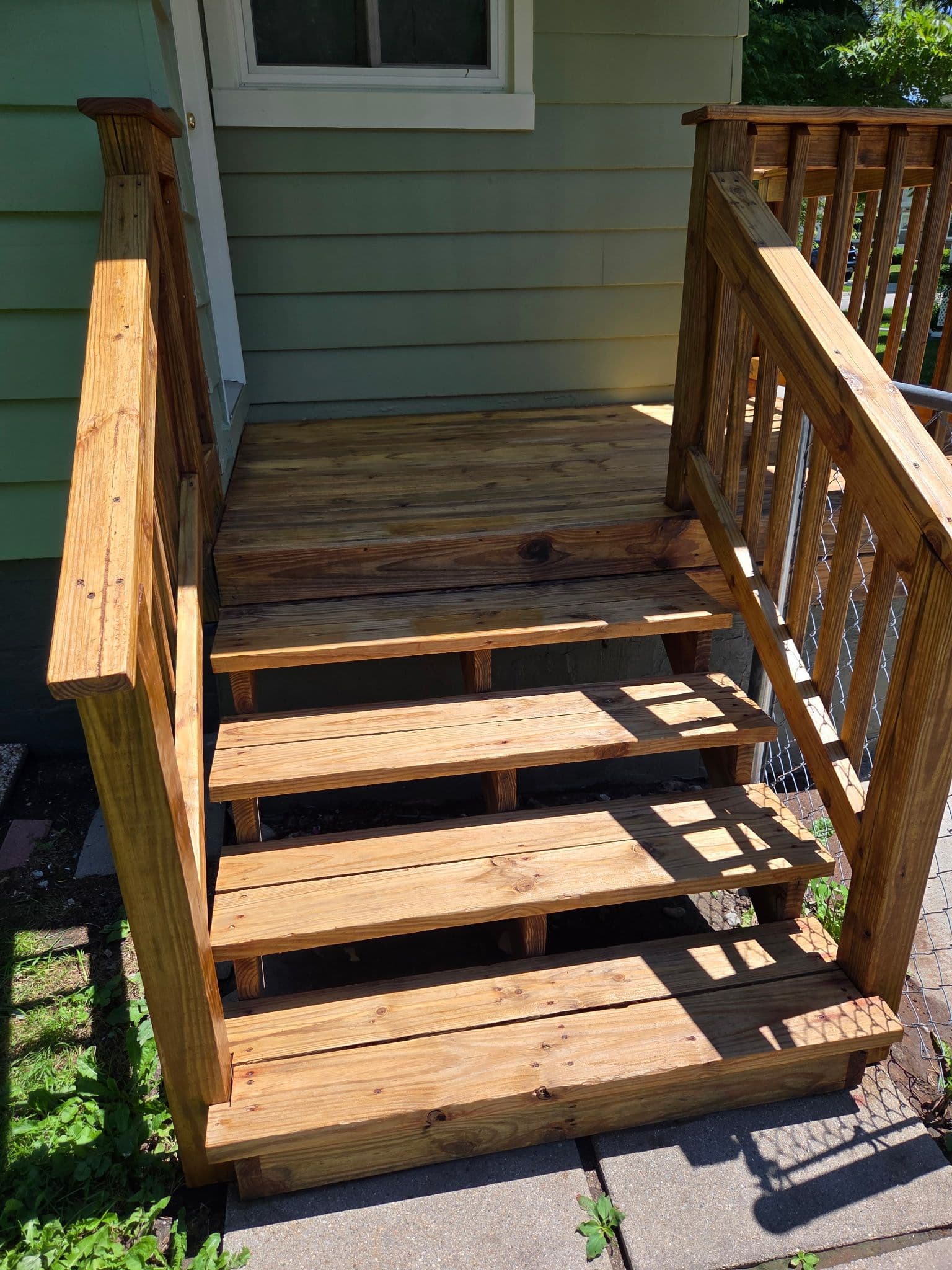 Gallery photos for Worn-Out Front Porch Gets Full Rebuild and Fresh Stain: Image #7
