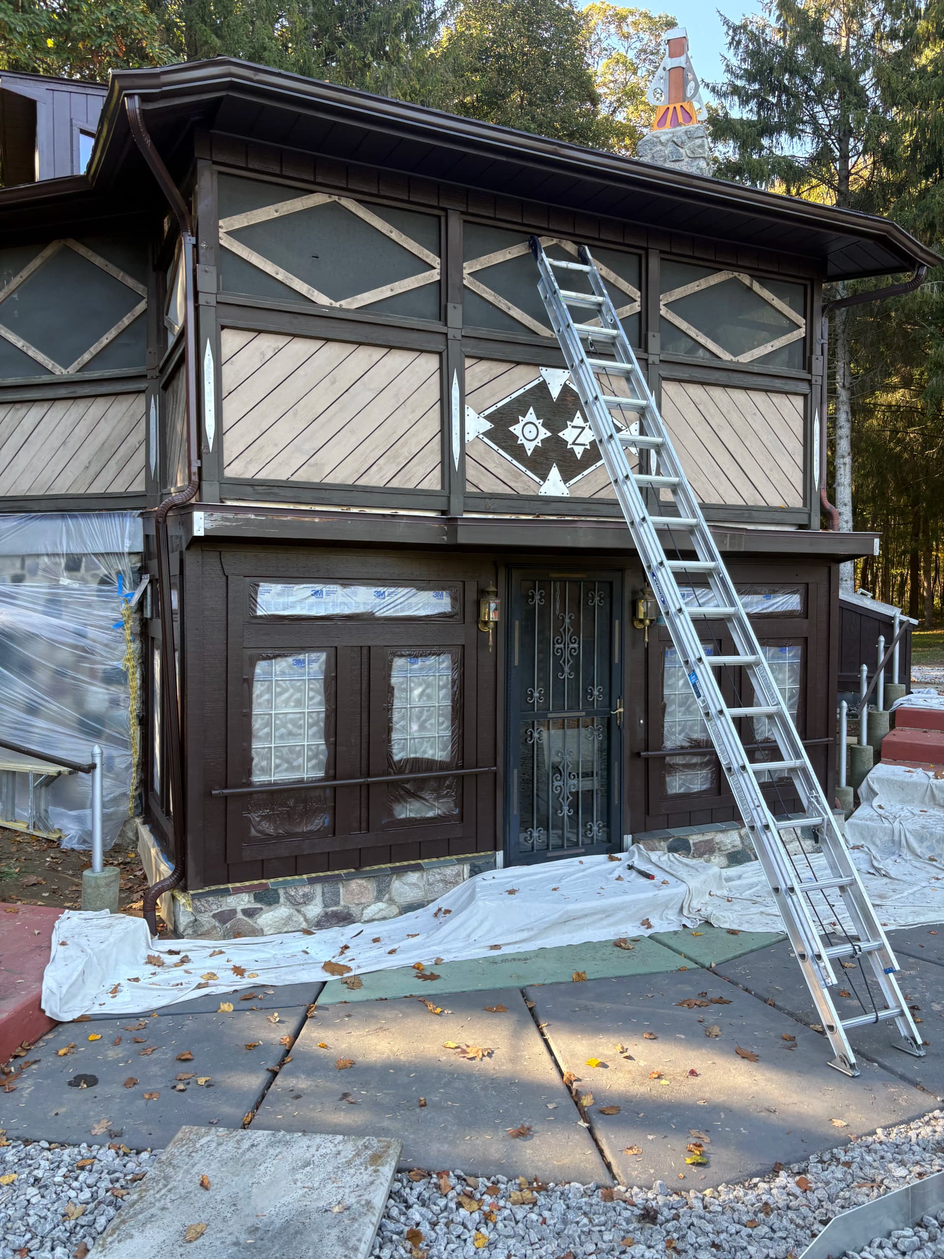 Gallery photos for Exterior Painting on a One-of-a-Kind Hand-Built Home: Image #1