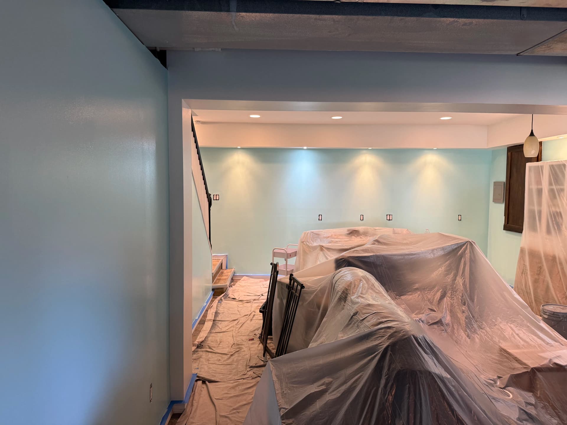 Gallery photos for Basement Interior Painting in Progress - Fresh Color Taking Shape: Image #3