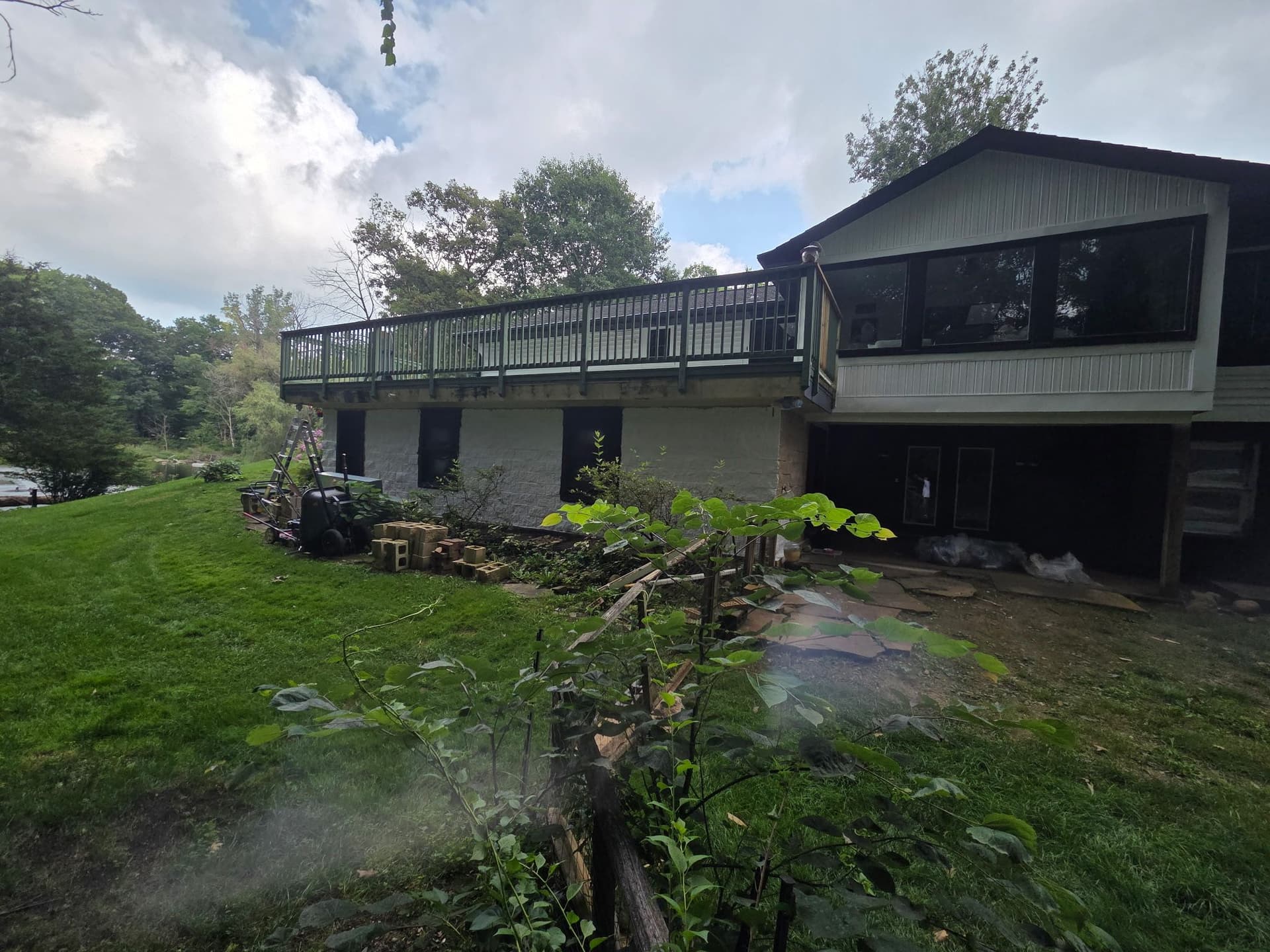 Gallery photos for White Siding, Black Brick, Fresh Deck - Full Home Exterior Repaint: Image #6