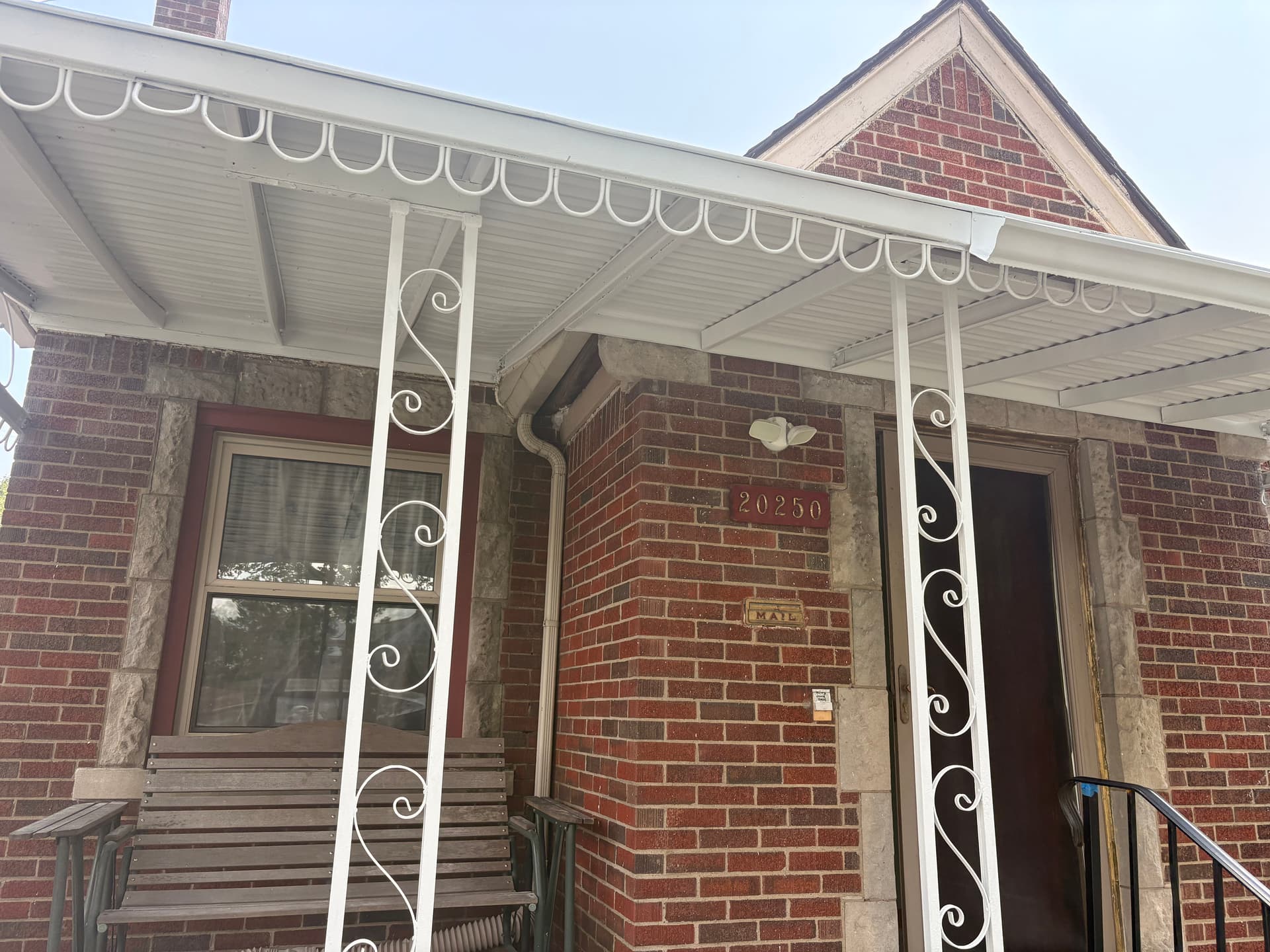 Gallery photos for Metal Porch Roof Cleaning and Exterior Paint on a Brick Home: Image #2