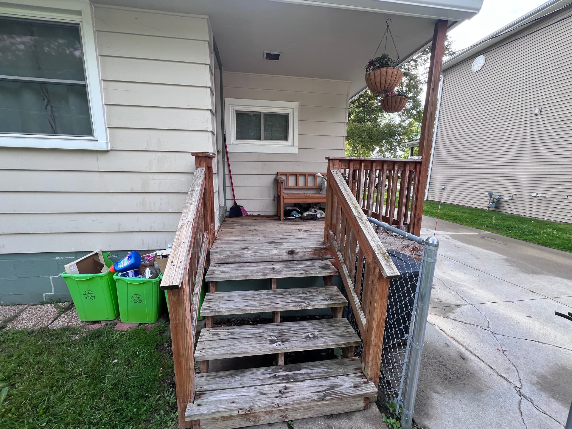 Gallery photos for Worn-Out Front Porch Gets Full Rebuild and Fresh Stain: Image #1